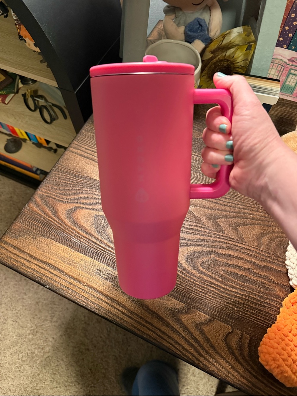 HydroJug Pink Travel Mug with Handle